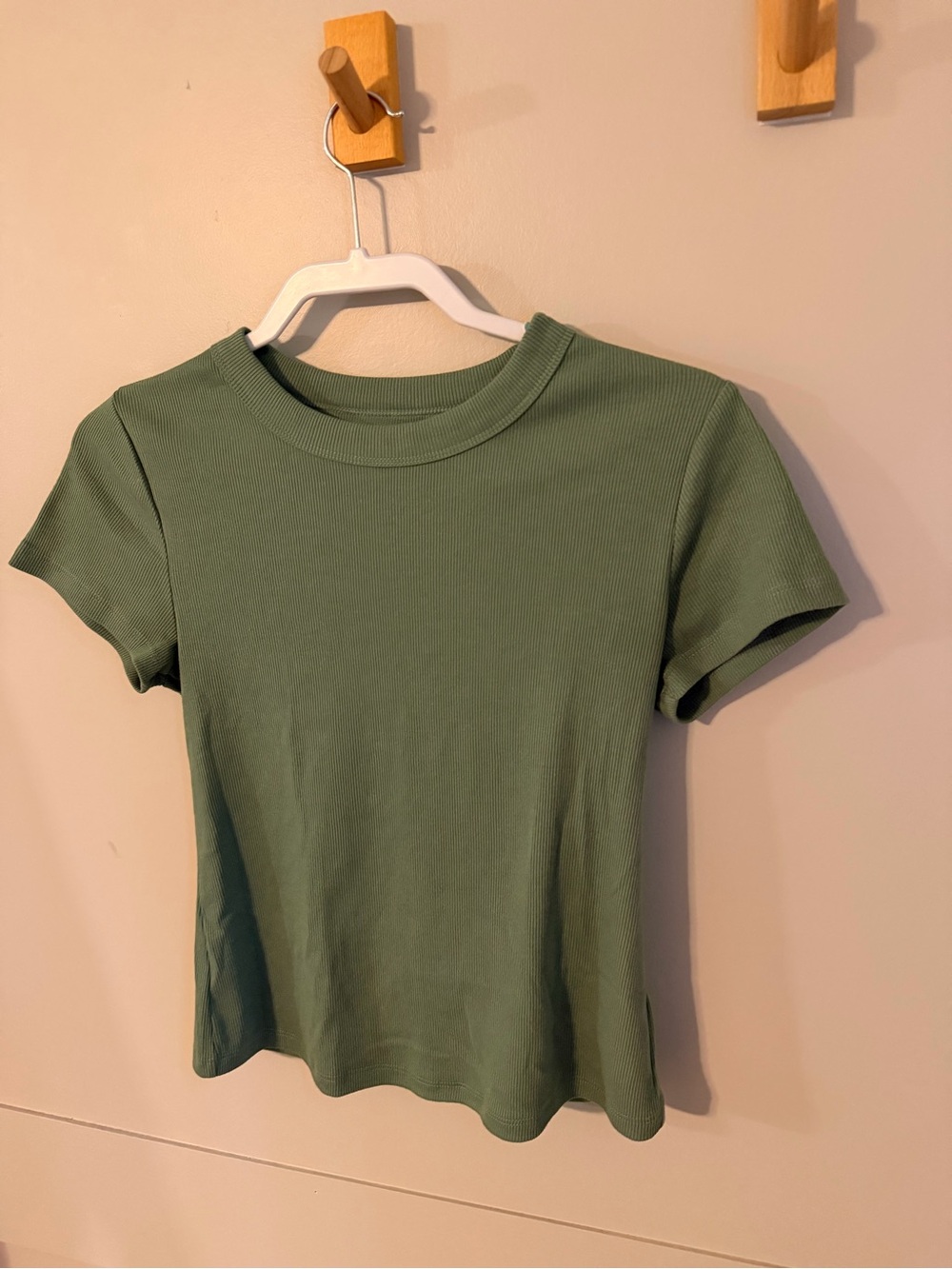 Old Navy Short Sleeve Ribbed Tee - Olive Green